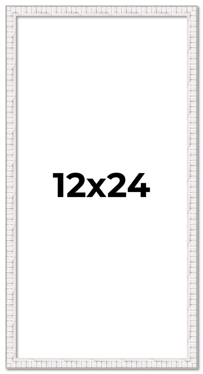 Panoramic Textured White Picture Frame - UV Acrylic, Foam Board Backing, Hanging Hardware